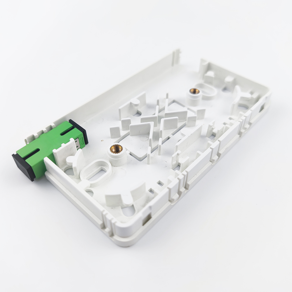 2 Cores SC APC Plastic Fiber Optic Faceplate Socket Panel for Indoor Network FTTH Cables