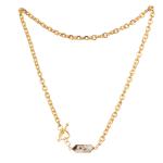 European Simple Fashion 14K Gold-Plated Pendant Chain Link Necklace