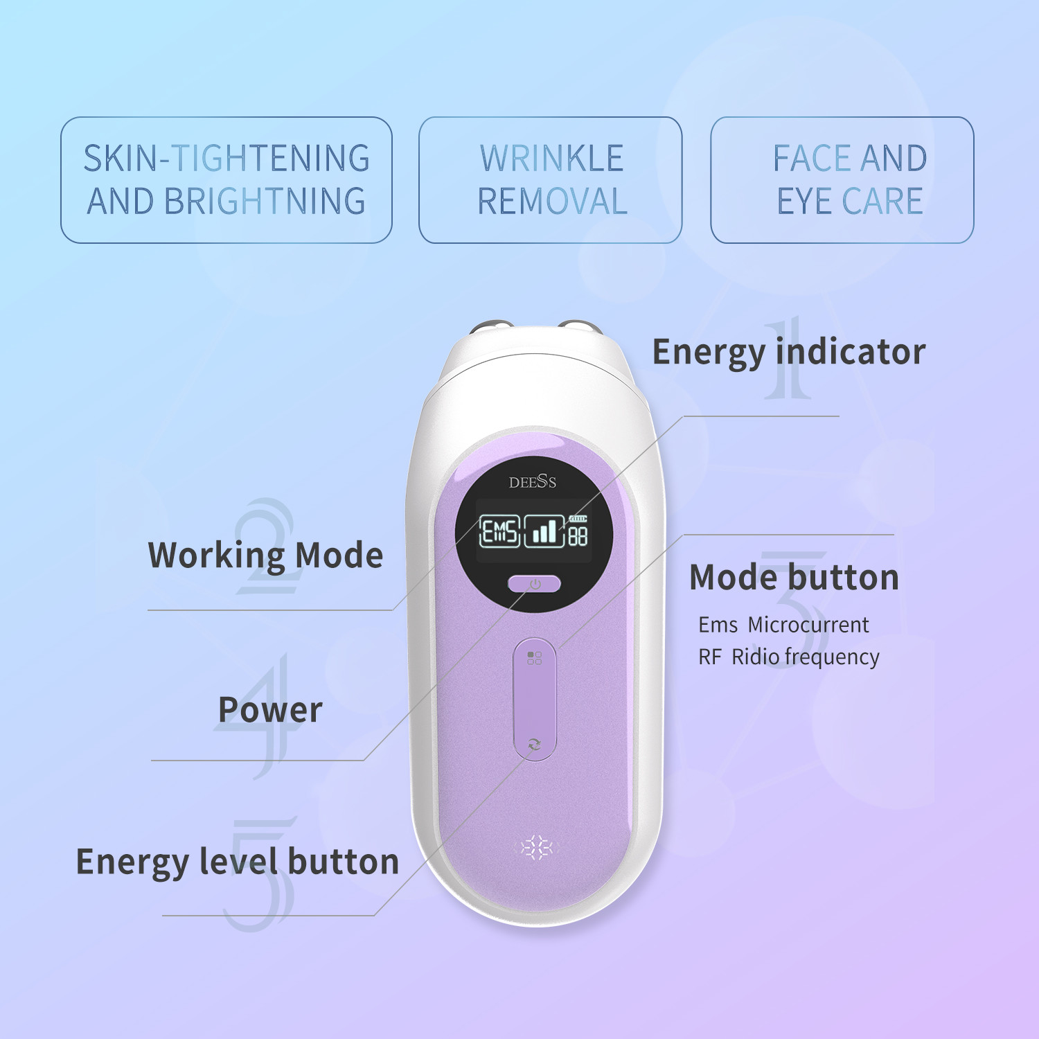 Home Rf & Ems Beauty Instrument , Skin Whitening Rf Slimming Machine