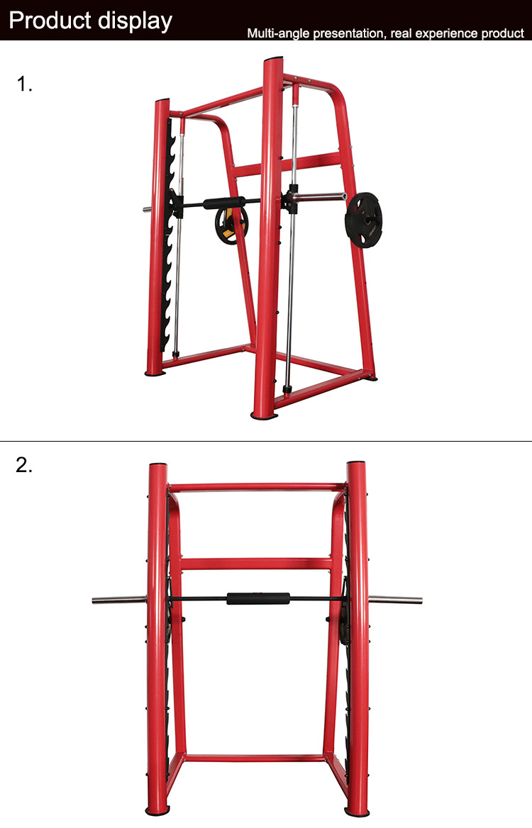 Commercial Grade Gym Fitness Equipment , Gym Smith Machine Silver Color