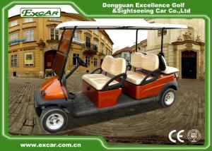 China Brown Red 6 Seater Electric Golf Buggy ADC 48V Battery Powered wholesale