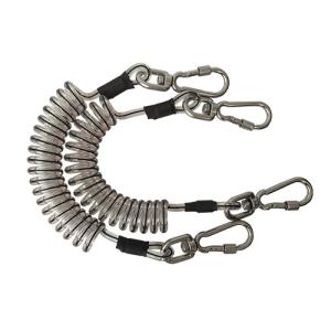 High Security Coiled Tool Lanyard Stretchable Transparent Heavy Duty Plastic