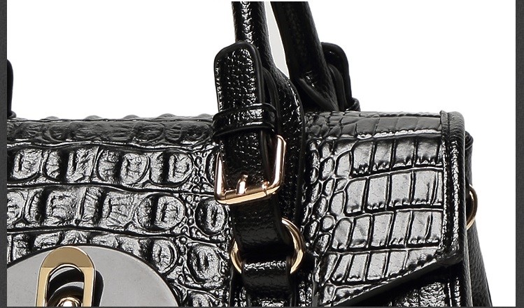 Handbag Black Patent Full Grain Leather Handbags Womens Summer