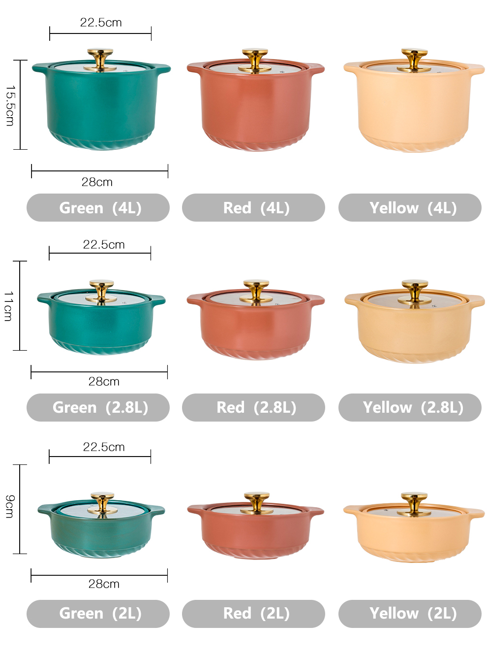 Modern Design Style Complete Cooking Pots Set With Ceramic Material