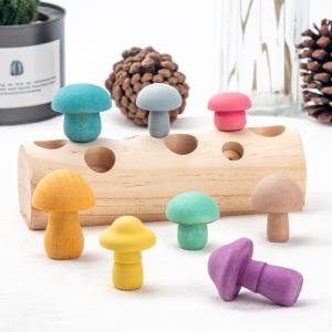 China Educational Developmental Shape Wooden Mushroom Picking Game wholesale