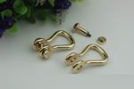 Factory manufacturing handbag light gold metal d ring strap buckle with nickel