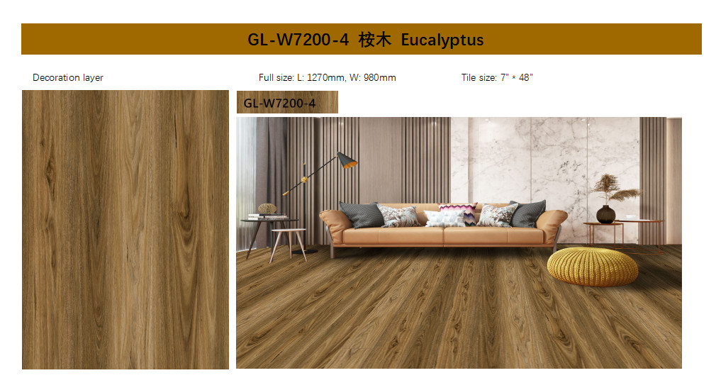 Eucalyptus Wood Look Click SPC Flooring Lime Powder PVC Composite GKBM GL-W7200-4