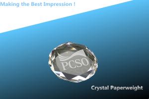 China CRYSTAL heart paperweight/beveled heart crystal paperweight/crystal circle paperweight wholesale