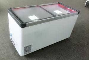 China Commercial horizontal cold food chest island display freezer for supermarket with 2 sliding door wholesale