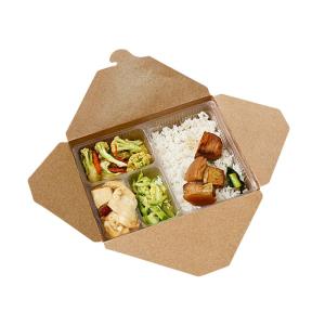 China Disposable Lunch Paper Takeaway Box Food Packaging Kraft Paper Box wholesale