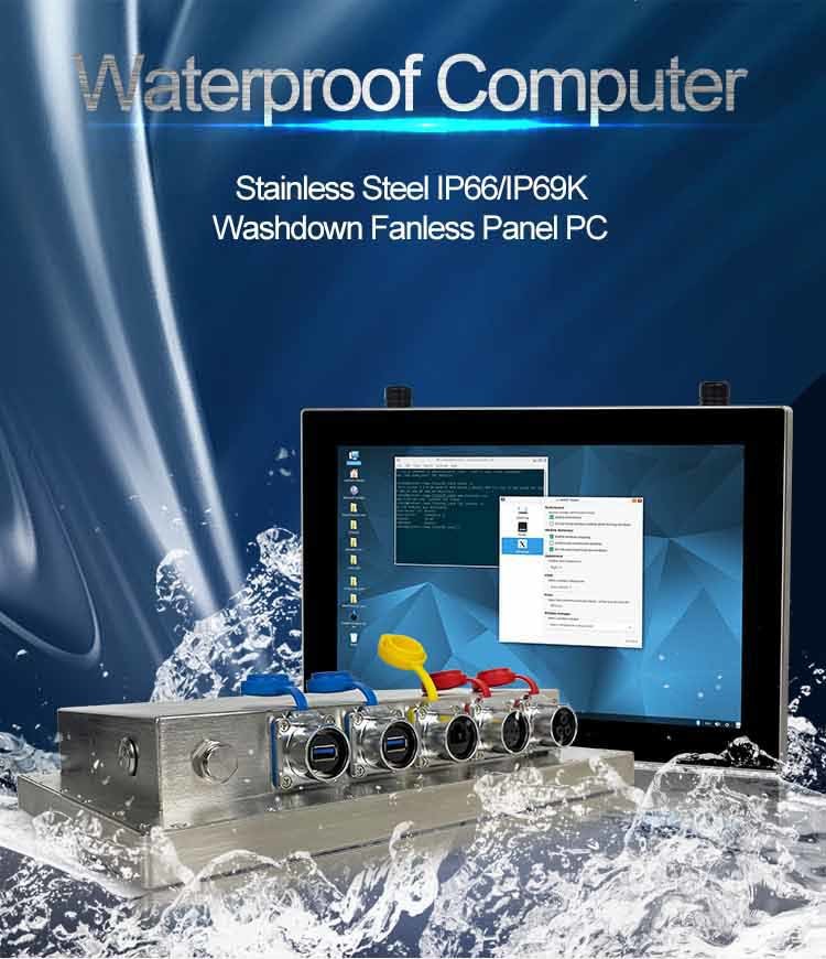 450cd/M2 Stainless Steel Panel PC Fully Enclosed IP69K 12 Inch 25W
