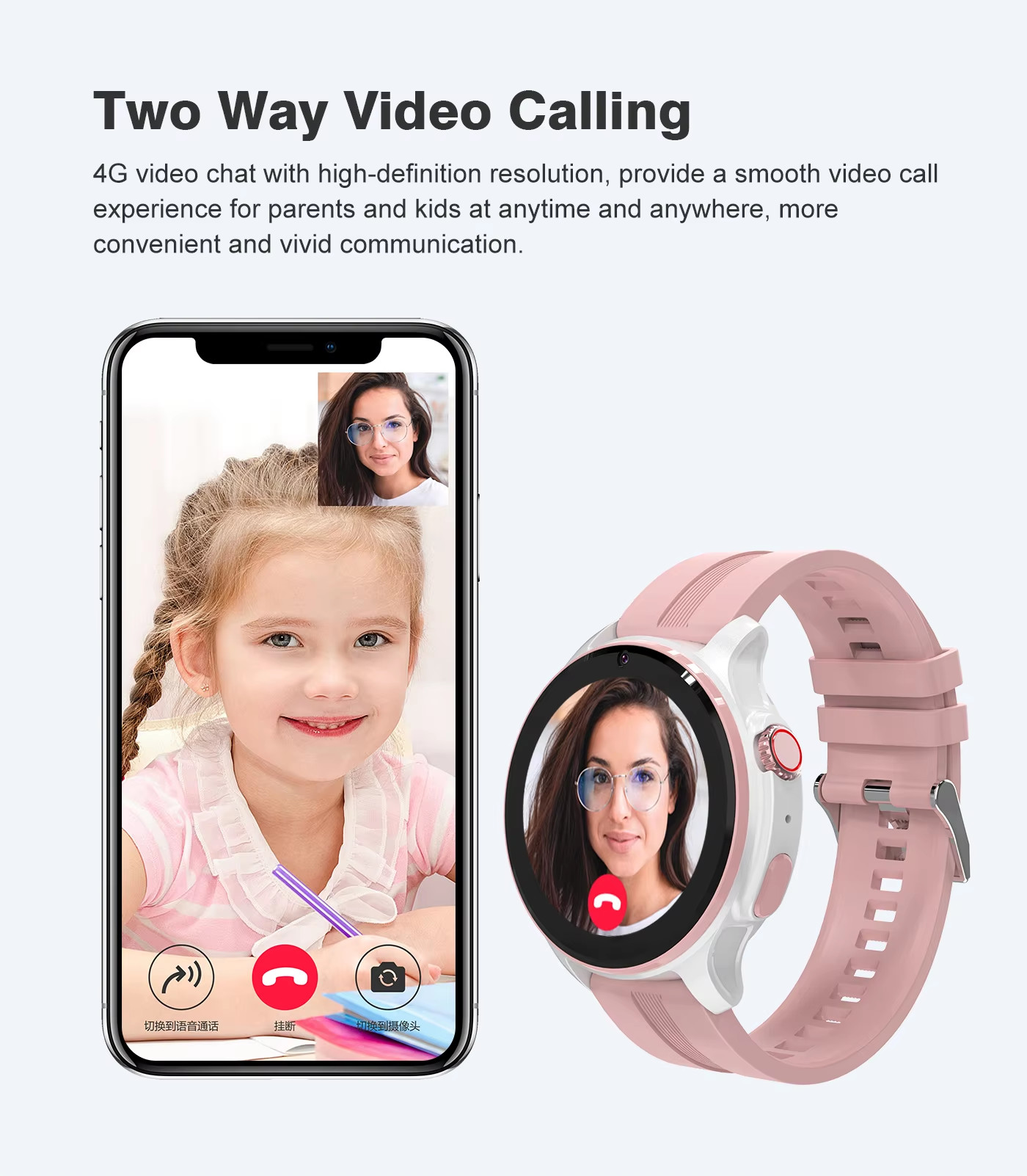 Digital Wrist Childrens Tracker Watch Two Way Video Calling LT46 GEO Fence For Teenager