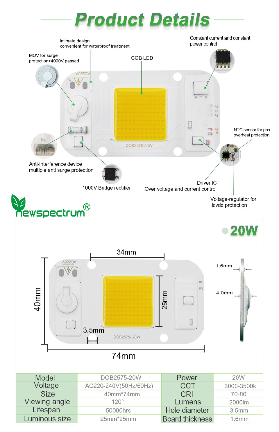 50HZ Led Light Module