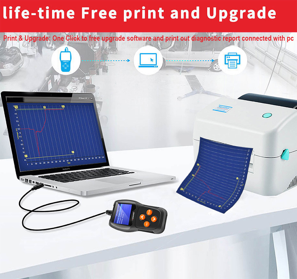TFT Colorful Screen Auto Car Diagnostic Scanner KW600 With Data Printing Function