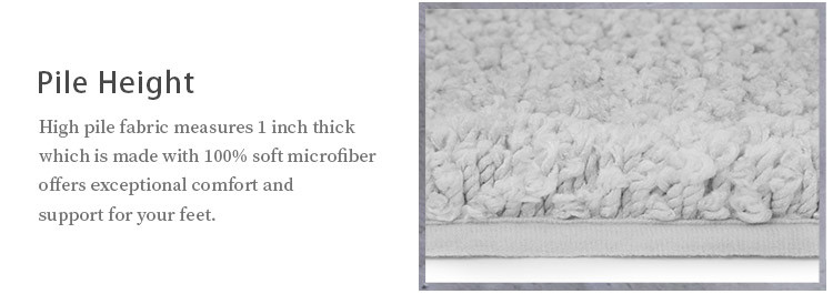 Slip Resistant Faux Wool Microfiber Shower Mat Rectangle Shape