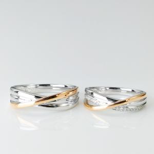 China Double Color Special Lines Women11 White Gold Couple Ring wholesale
