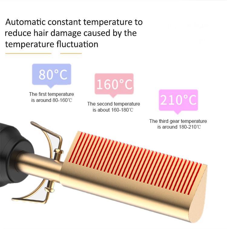 45W Professional Electric Hot Comb Aluminium Alloy Ceramic CE ROHS Certificate