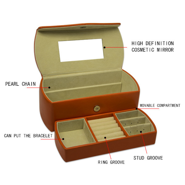 Gold Color 3 Drawers Rectangle Jewelry Storage Case