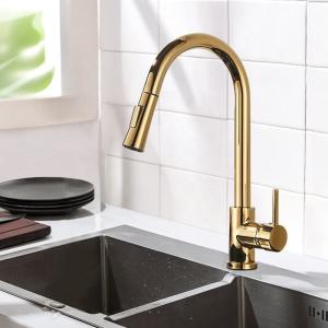 China Electroplating Stainless Steel Pull Down Kitchen Faucet Commercial Sink Tap wholesale
