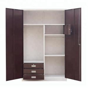 China Light Grey Double Door Electrostatic Metal Wardrobe Closets wholesale