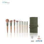 10 Pieces Concealer Eye Cosmetic Makeup Brush Set Wooden Handle