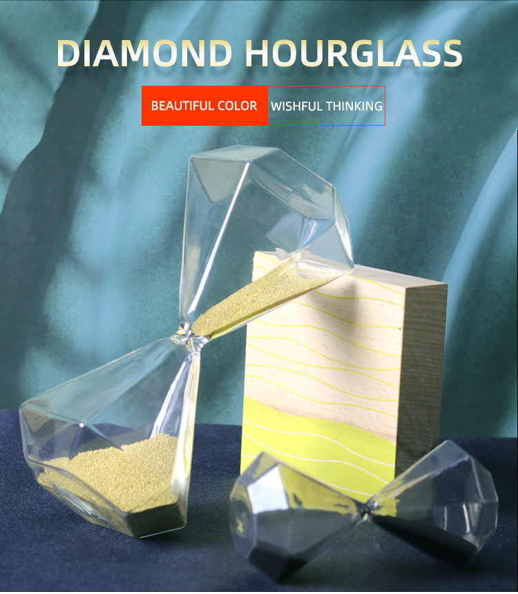 Gold Glass Hourglass 5 Minutes 15 Minutes 30 Minutes Diamond Hour Glass Free Sample