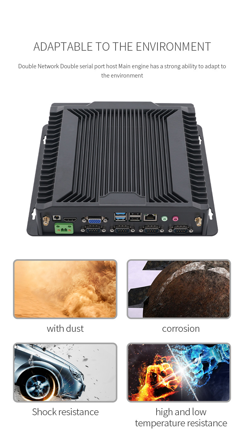 Aluminium Alloy J1800 Rugged Windows 10 Fanless Industrial PC