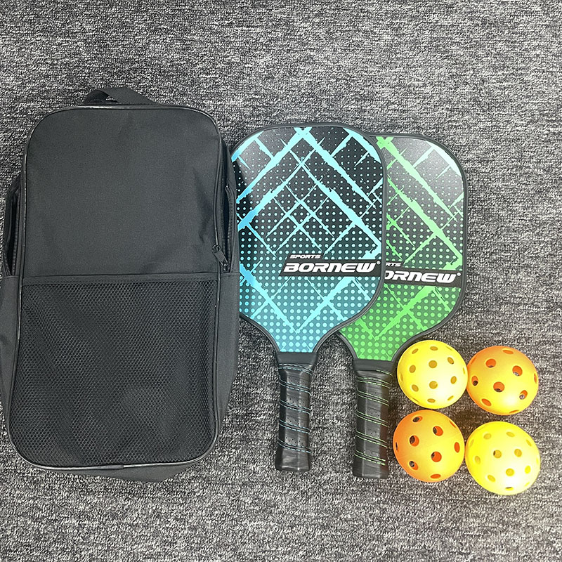 400*200*10MM Glass Fiber Pickleball Paddle Set 2 Paddles 4 Balls and 1 Bag Affordable