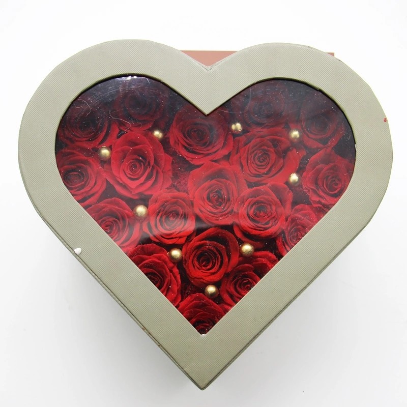 Preserved roses real flowers in heartshaoe box never withered roses that last a year for her anniversary day