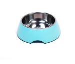 Round 14cm Rubber Bottom Dog Bowl Silicone 4.5cm Stainless Steel