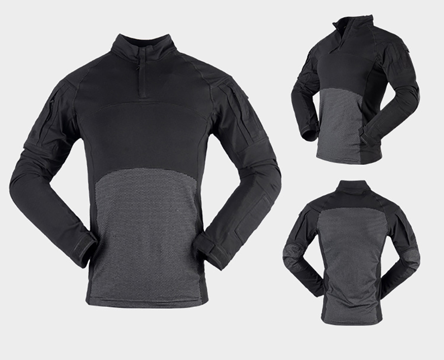 Customized Color Men's Long Sleeve Knitted Shirt Uniform for Summer Frog Training Suit