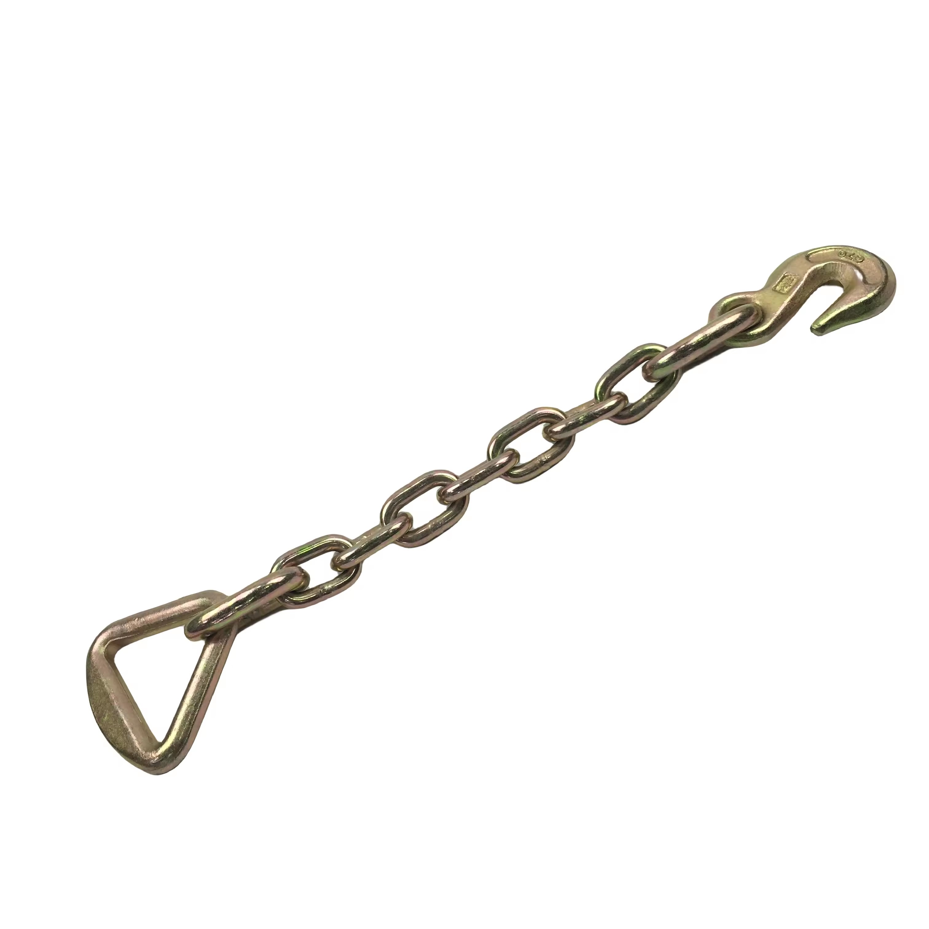 5/16''x 18' Yellow Zinc G70 Transport Chain With Clevis Hook for Blacken Finished
