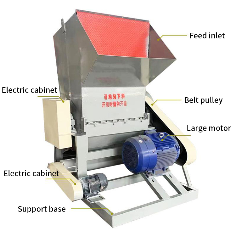 Good 6 Moving Knives Plastic Crusher Machine for Production Capacity 500 800 kg/h