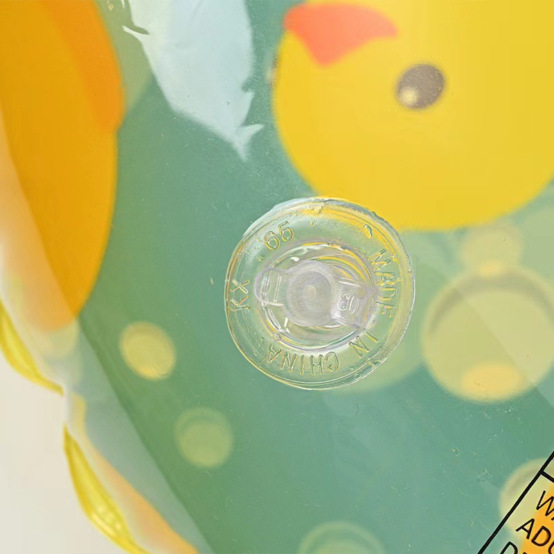 Unisex Inflatable Swim Rings for Kids Cartoon Duck Design Rollover Prevention Pool Float Tubes