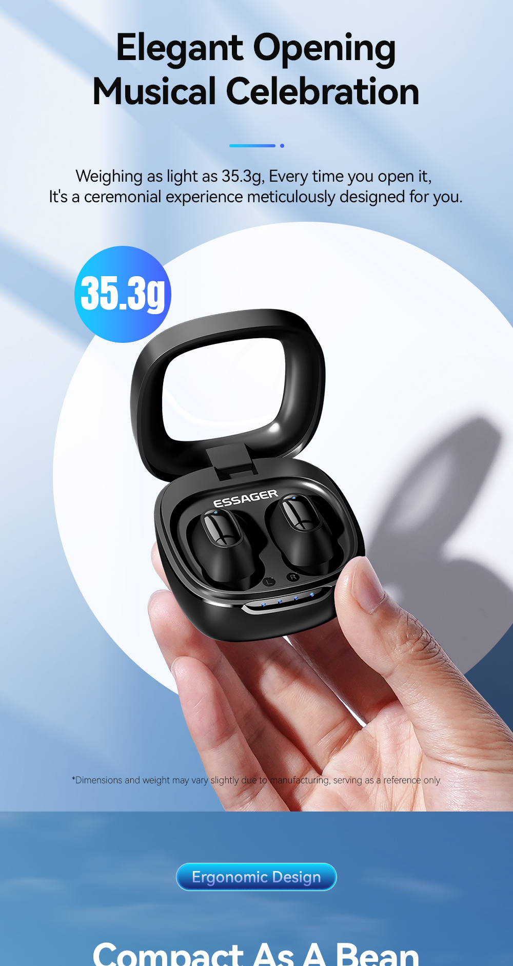 Bluetooth 5.3 TWS Wireless Sport Earbuds Waterproof For Working Out