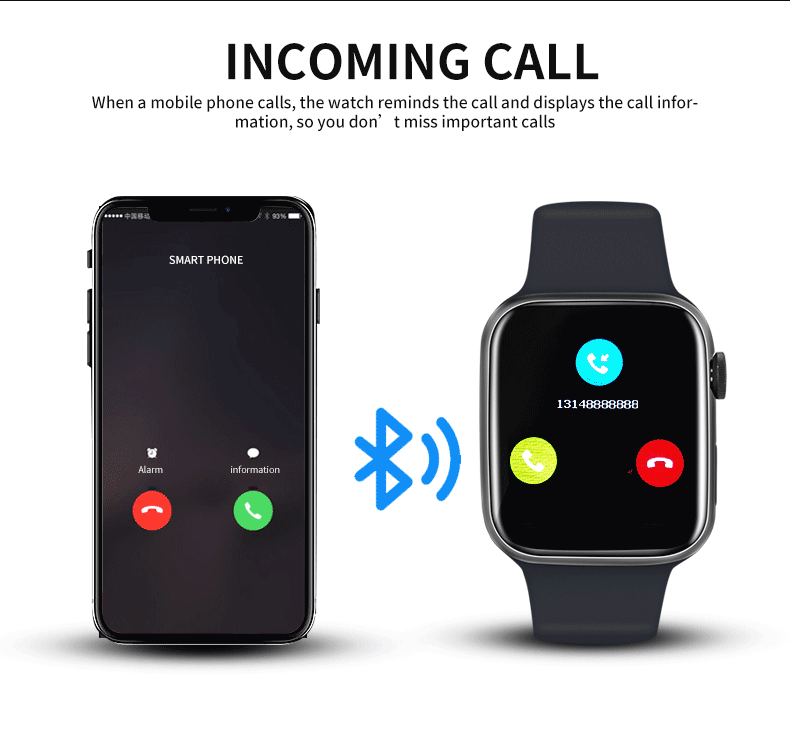 BLE Device W6 Smart Bracelet 1.69 IPS Smart Watch Remote App For Apple