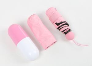 China Anti - Uv 4 Fold Mini Pocket Umbrella , Manual Open Lightweight Travel Umbrella wholesale
