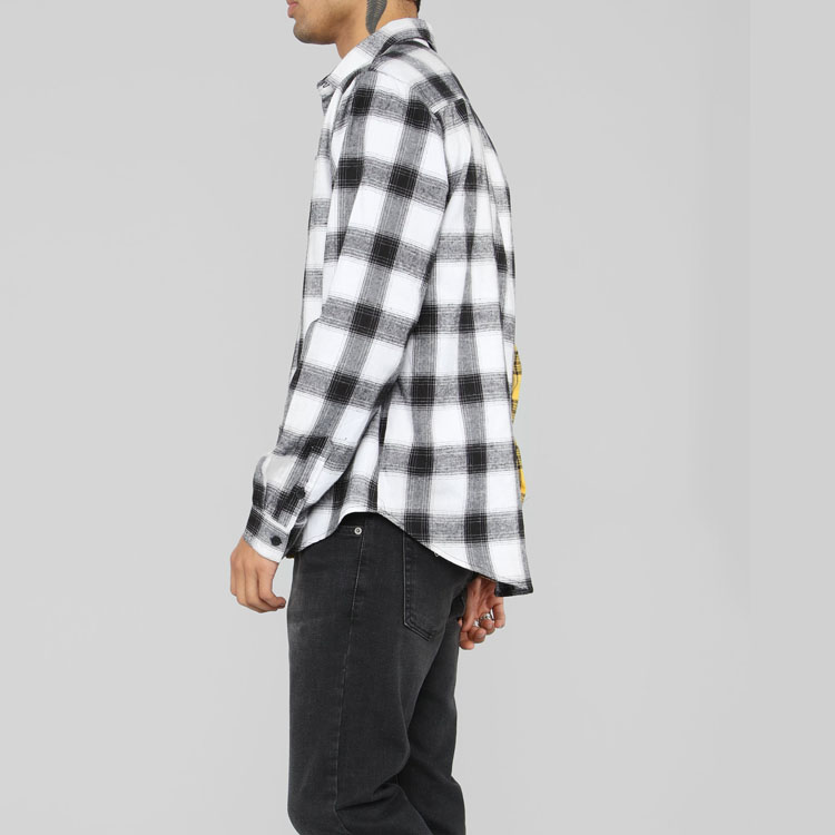 Cotton Color Contact Mens Long Sleeve Plaid Shirts Casual Street Style Cool Design