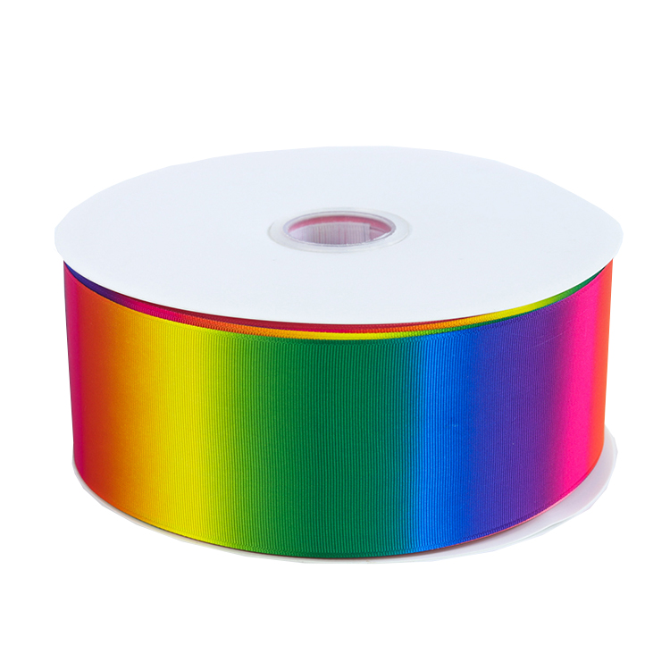 Popular Polyester Grossgrain Pastel Rainbow 32mm 75mm Grosgrain Ribbon