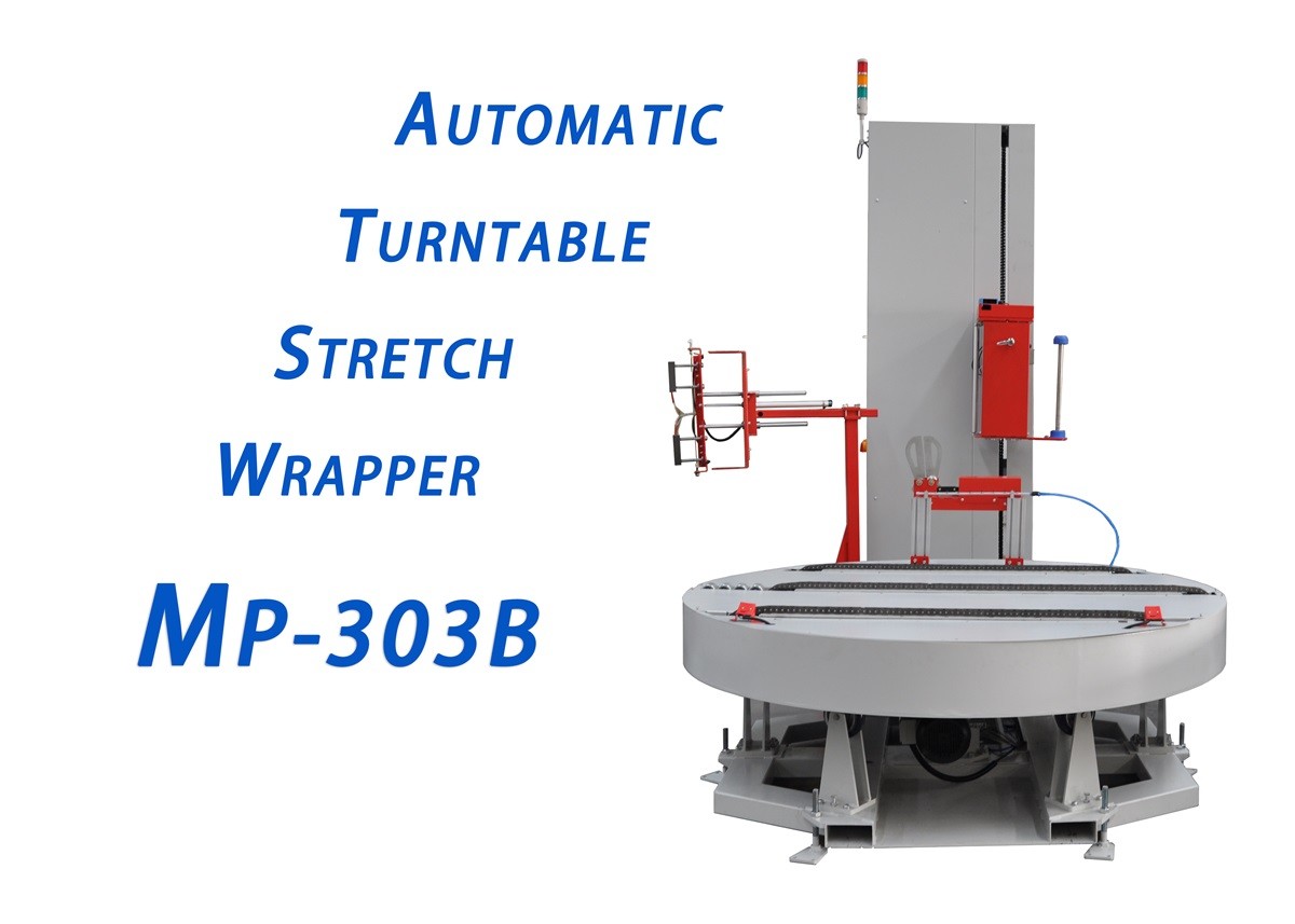 Conveyorized Pallet Automatic Turntable Stretch Wrapper With 200% Pre - Stretch Ratio