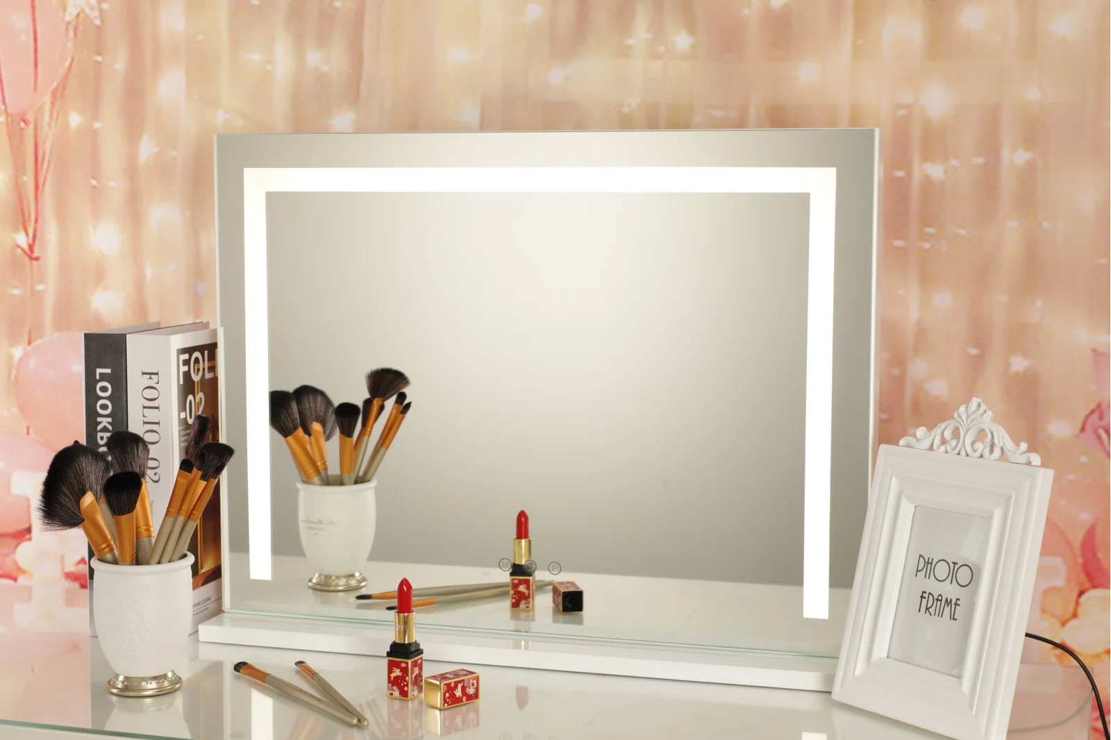 Mounted Hollywood Bathroom Mirror Electric Magnifying With Light