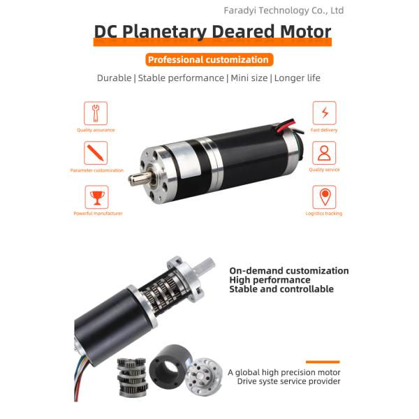 Faradyi 57mm 12v 24v 36v 48v Brushless Dc Planetary Gear Motor Planetary Gearbox Bldc Motor 24 48 Volt