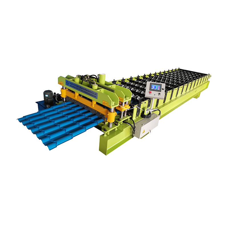 China Low Price Steel Glazed Tile Trapezoidal Tile Roofing Sheet Roll Forming Machine