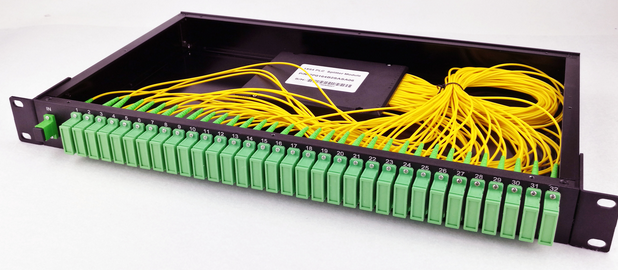 1U 19" Rack Mounted Fiber Optic Splitter Box 1X32 Sigle Mode High Return Loss
