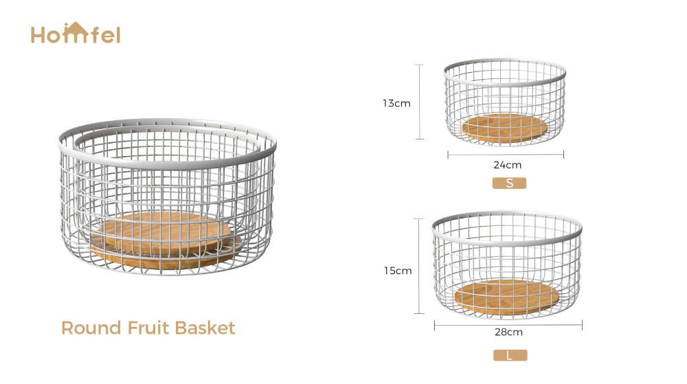 Sustainable Fruit Bowl Bread Basket Kitchen Metal Wire Storage Rack 2 Tier