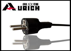 China Flexible 3 Prong / 2 Prong TV Power Cord European Standard AC 250V 16A wholesale