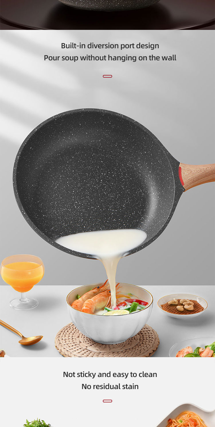 Good Quality Nonstick Frying Pan Skillet Swiss Granite Coating Omelette Pan Healthy Stone Cookware Chef's Pan