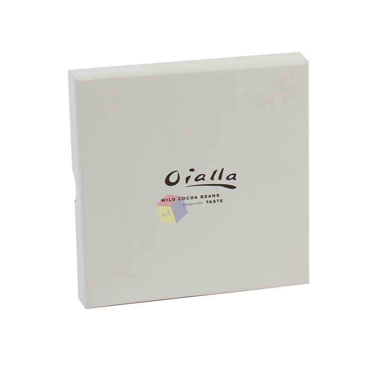 Custom White Square 2 Piece Paper Candy Chocolate Gift Box with Lid and Divider Slots