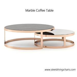 China Round Living Room Tea SGS Ss201 Stainless Steel Coffee Table With Glass Top wholesale