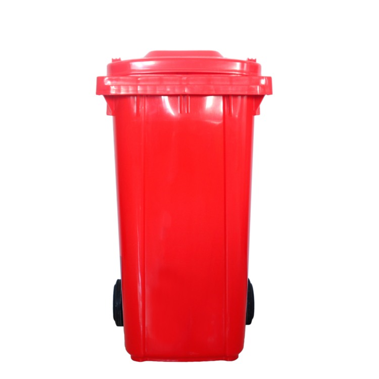 Public Rolling Trash Bins HDPE Plastic Outdoor Garbage Can Freestanding